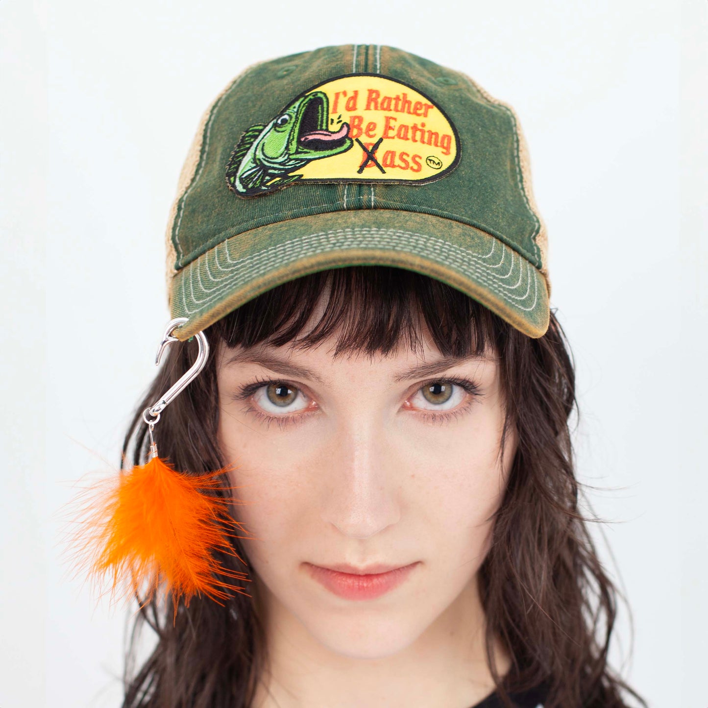 I'D RATHER BE EATING BASS FISH HOOK CAP