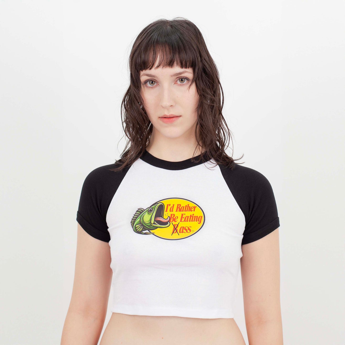 I'D RATHER BE EATING BASS CROP TEE
