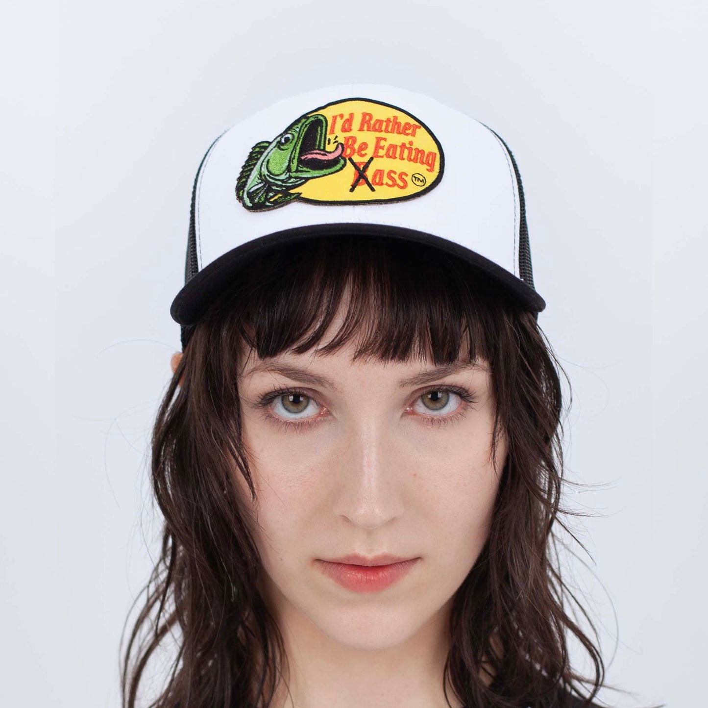 I'D RATHER BE EATING BASS TRUCKER CAP