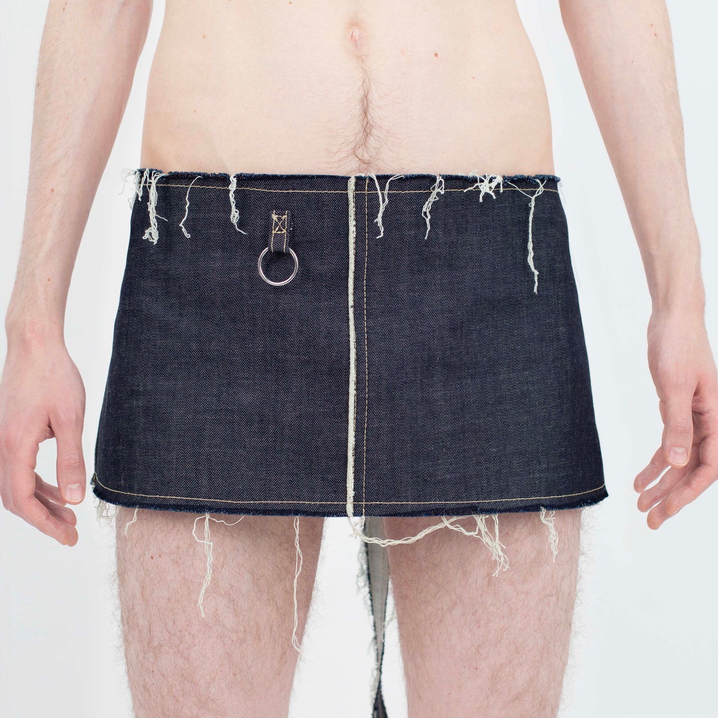 ASSLESS DENIM APRON SKIRT