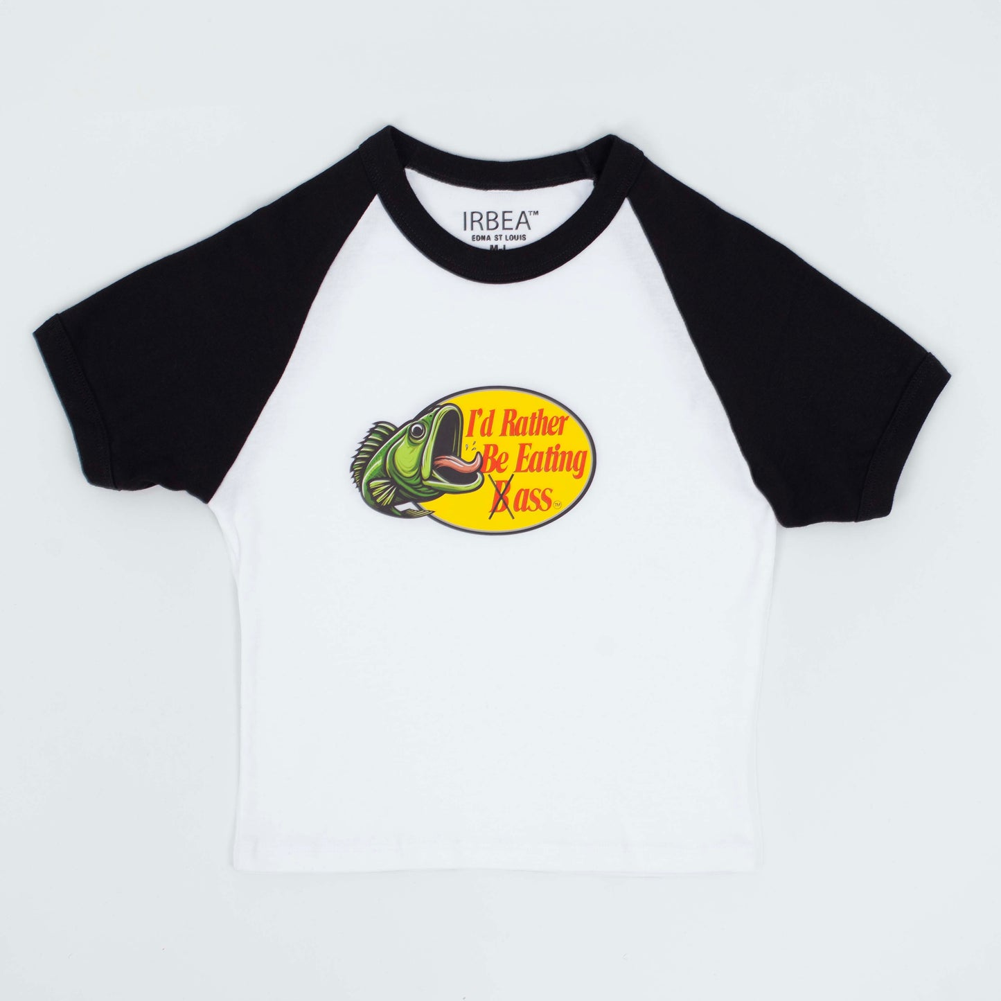 I'D RATHER BE EATING BASS CROP TEE