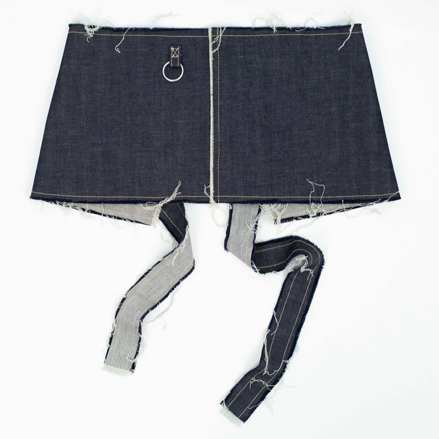 ASSLESS DENIM APRON SKIRT