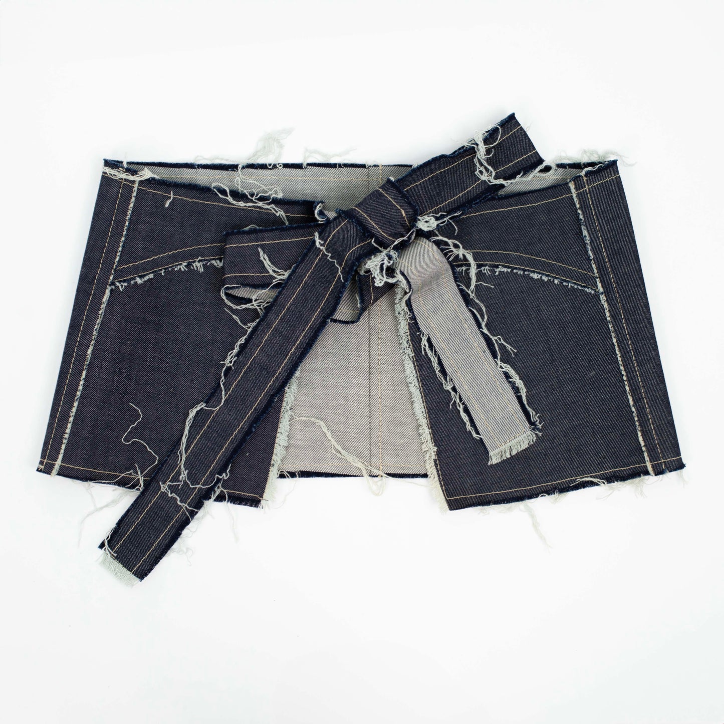 ASSLESS DENIM APRON SKIRT