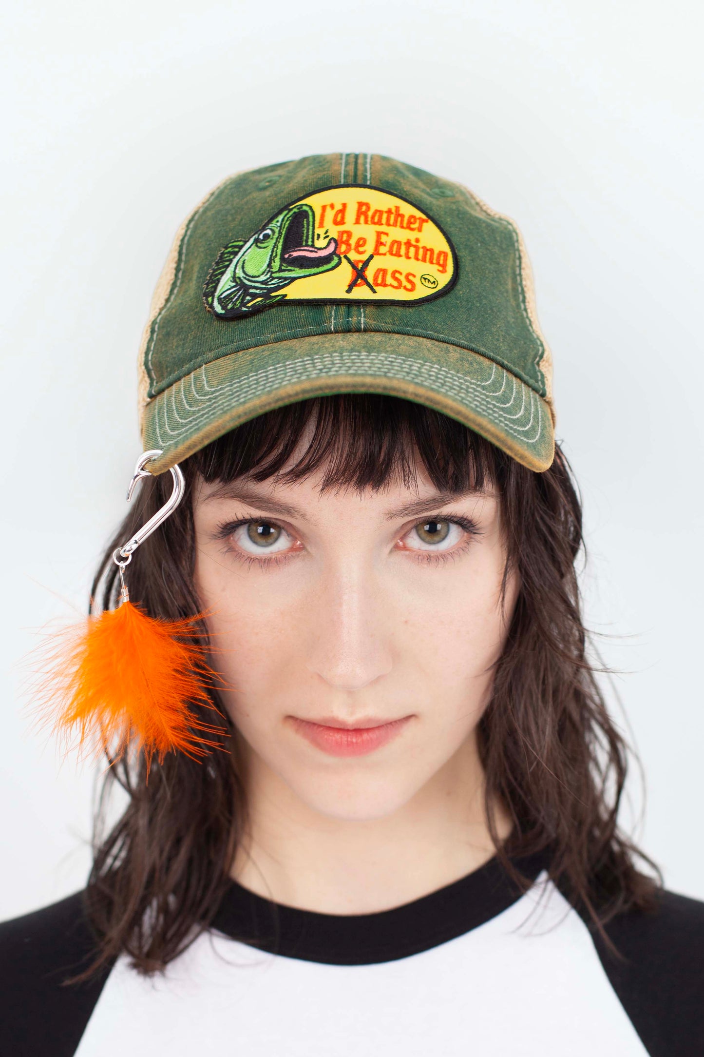 I'D RATHER BE EATING BASS FISH HOOK CAP
