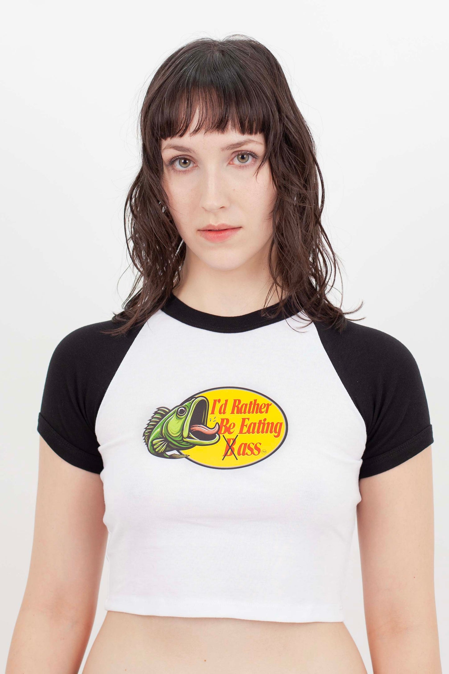 I'D RATHER BE EATING BASS CROP TEE