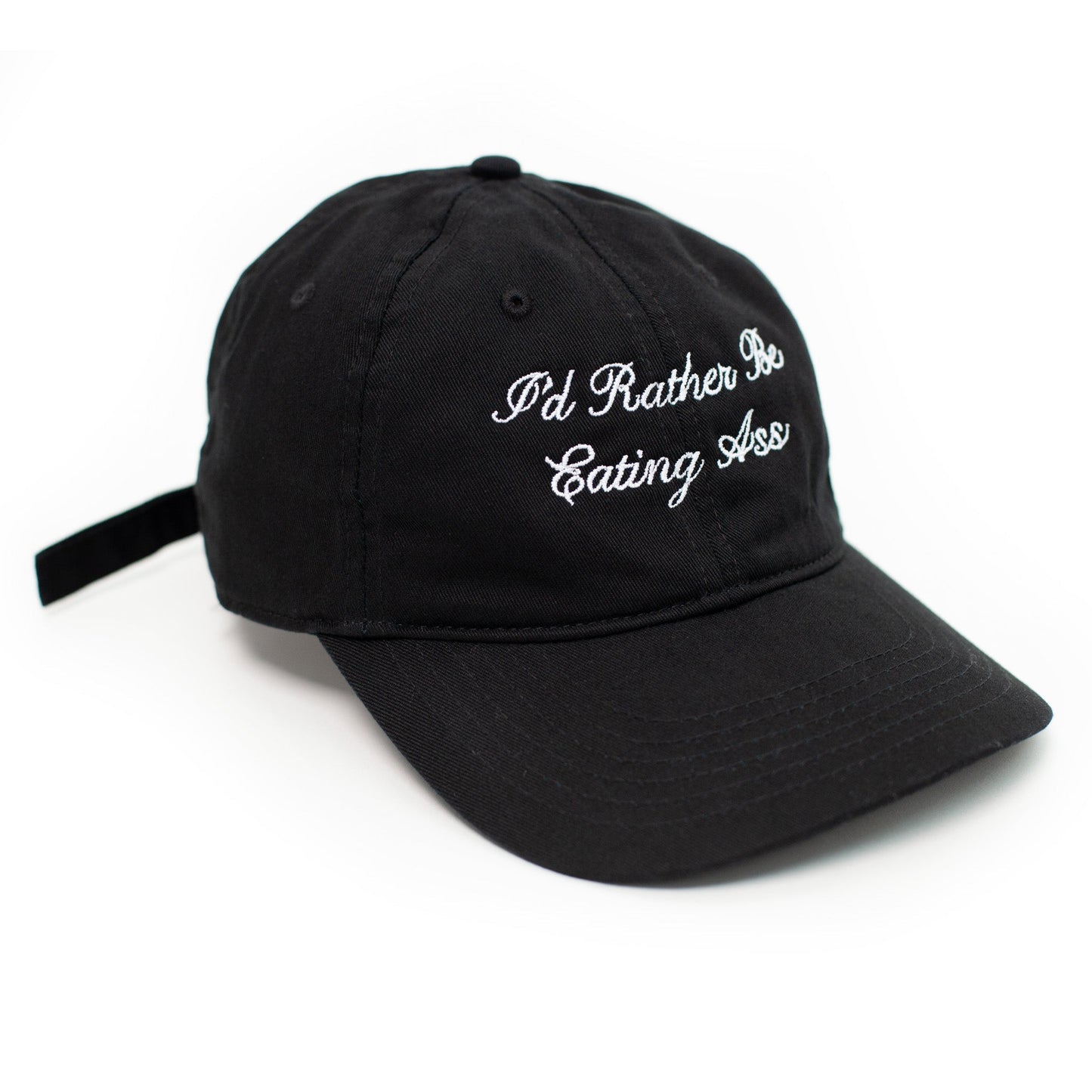 I'D RATHER BE EATING ASS CURSIVE BASEBALL CAP