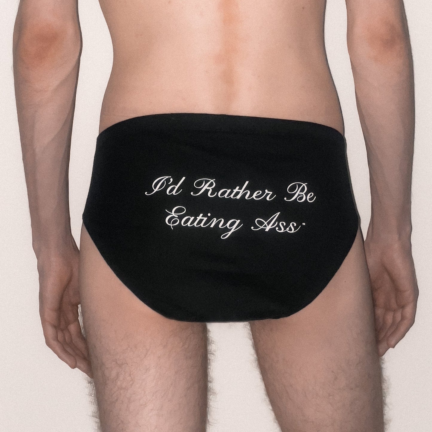 I'D RATHER BE EATING ASS CURSIVE BRIEF