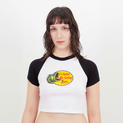 I'D RATHER BE EATING BASS CROP TEE