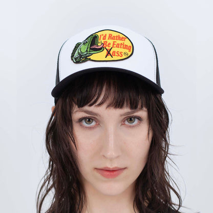 I'D RATHER BE EATING BASS TRUCKER CAP