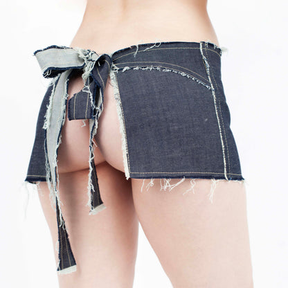 ASSLESS DENIM APRON SKIRT