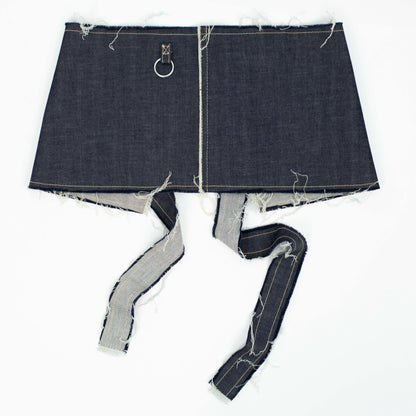 ASSLESS DENIM APRON SKIRT