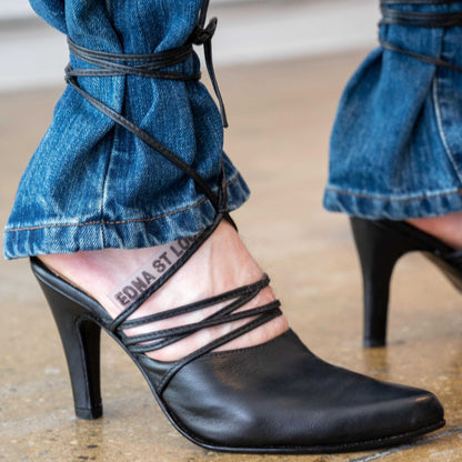 LACE-UP MULES
