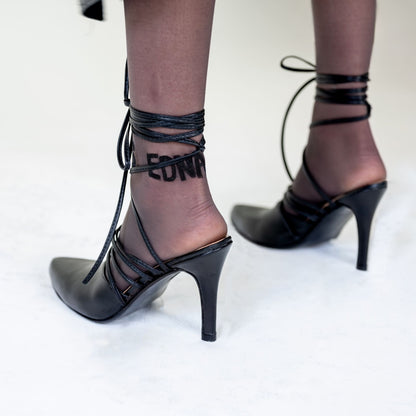 LACE-UP MULES