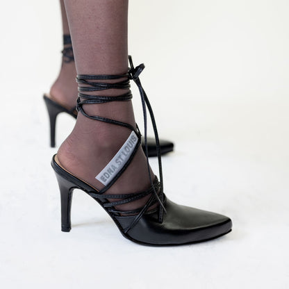 LACE-UP MULES
