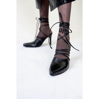 LACE-UP MULES