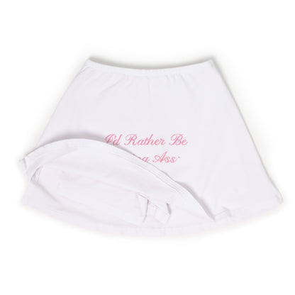 I'D RATHER BE EATING ASS CURSIVE MINI SKORT